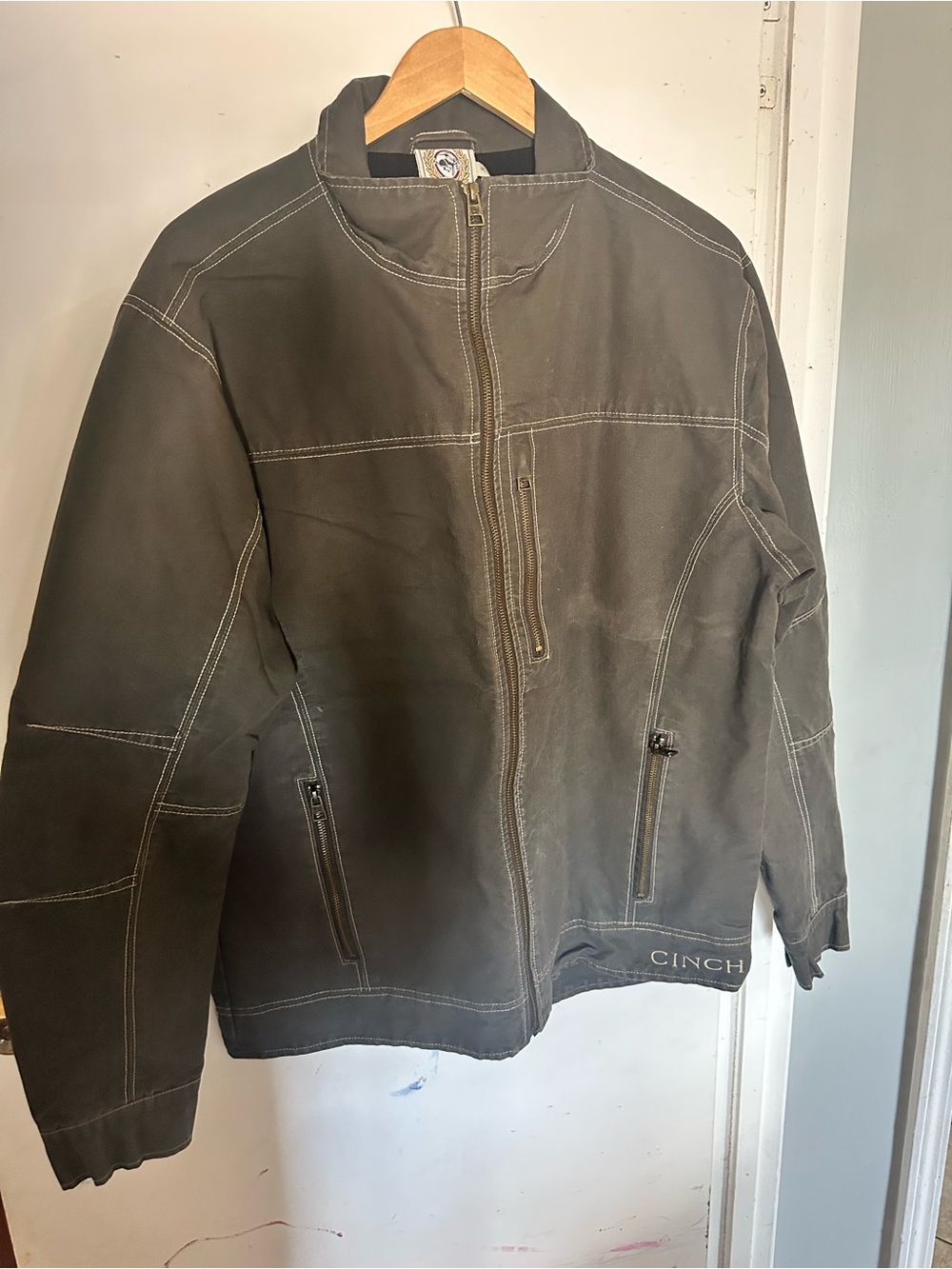 Cinch Men's Dark Brown Jacket with Contrast Stitching